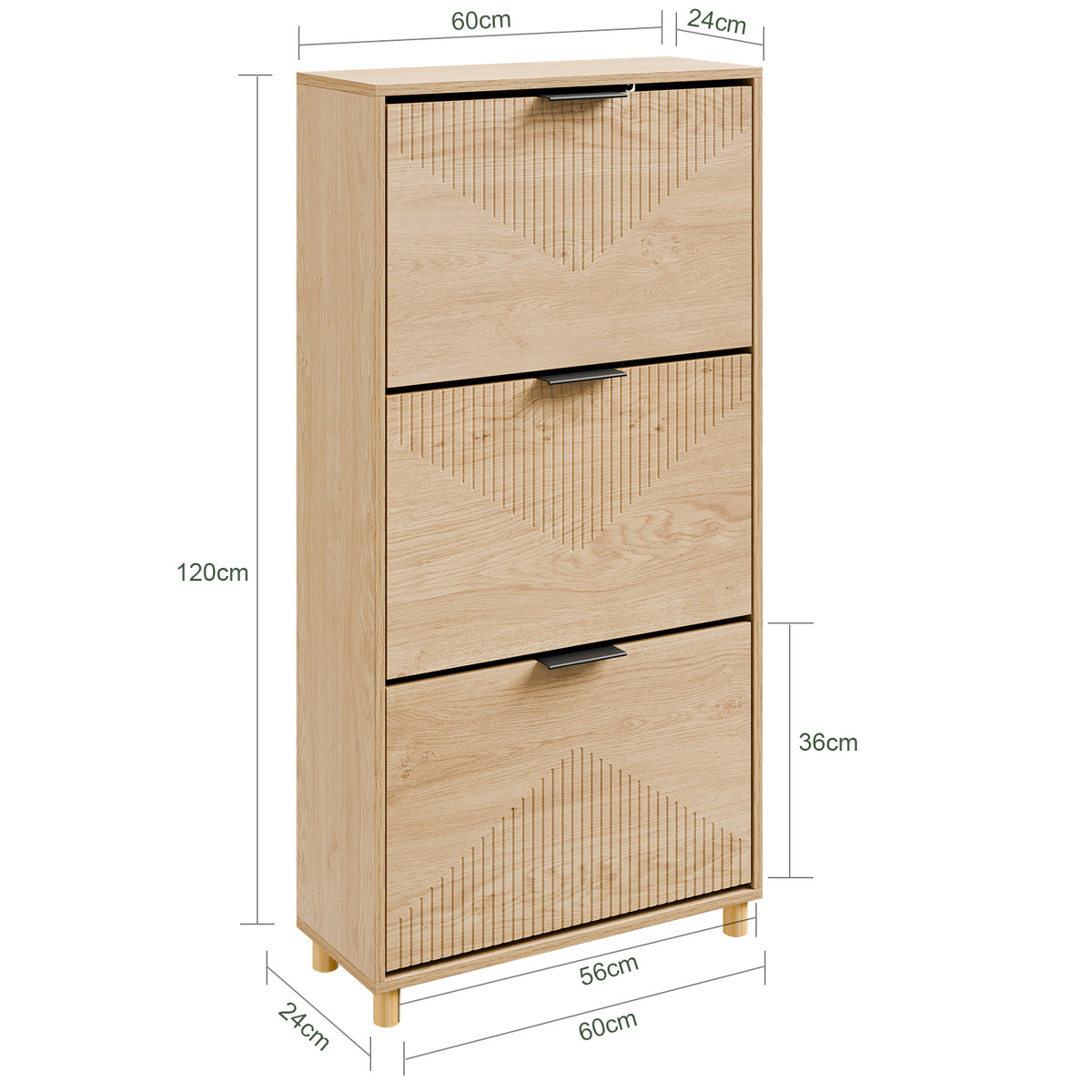 SoBuy FSR213-N Dulap de Pantofi Salvează Spațiu – Hol Îngust – 60x24x120 cm Natural