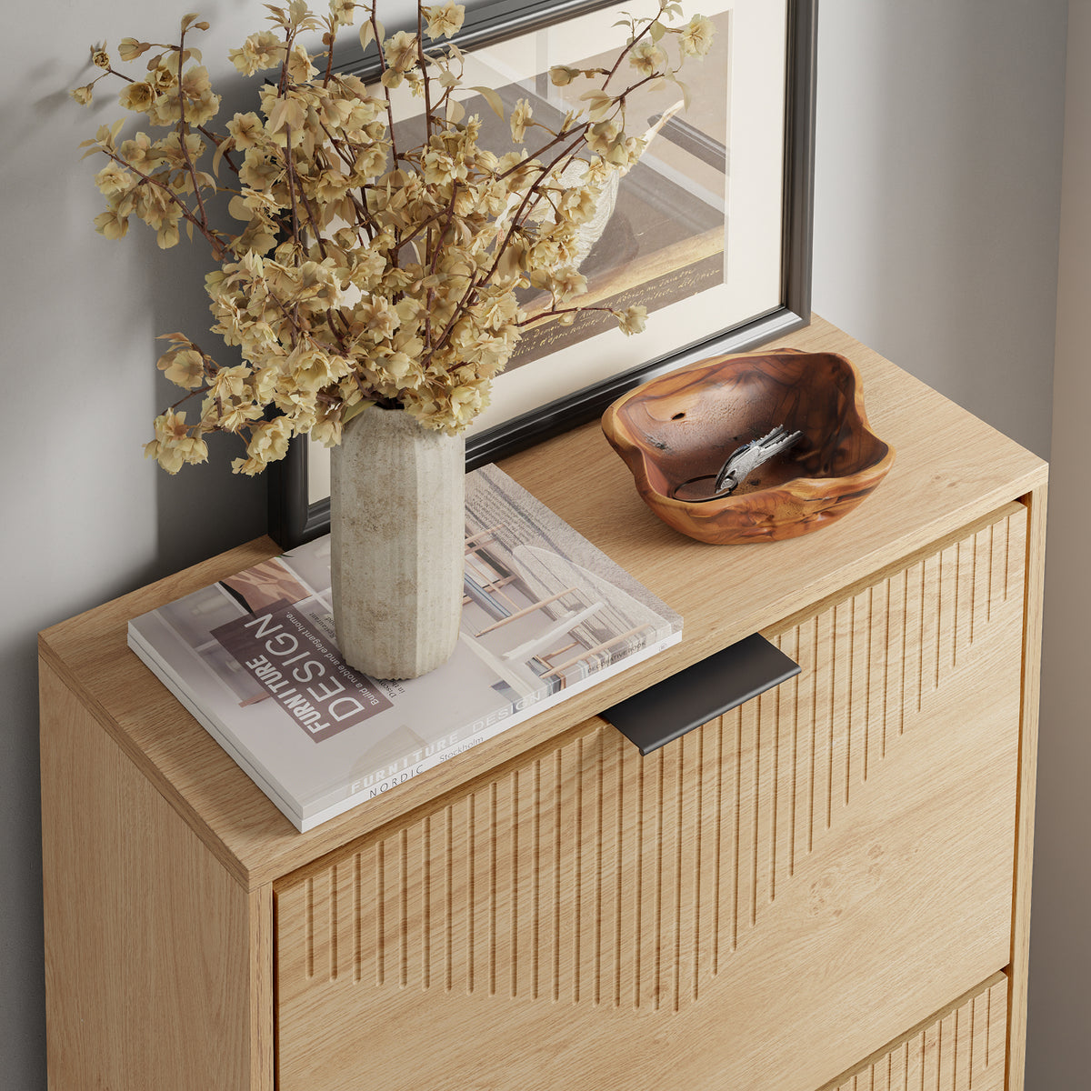 SoBuy FSR213-N Dulap de Pantofi Salvează Spațiu – Hol Îngust – 60x24x120 cm Natural