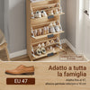 SoBuy FSR212-N, Entrance Shoe Rack - Space-saving Slim Wooden Shoe Rack, Large Capacity for Shoes up to Size 47, Modern Nordic Design, Ideal for Corridor, Entrance, Family, Wood, 60x24x95cm