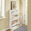 SoBuy FSR215-W Dulap de pantofi ultra-subțire, salveză spațiu, 18 cm – Intrare îngustă – 76x18x113 cm Alb