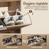 SoBuy FSR218-F Banc pentru pantofi cu pernă detașabilă și 1 ușă, subțire 24 cm, 6-8 perechi mărimea 47, sarcină 123 kg pentru intrare – 75x24x53 cm, lemn și gri