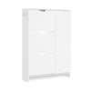 SoBuy FSR220-W Meuble Chaussures Fin 24 cm Design Nordique pour Entrée | Armoire à rabat, grande capacité 12 paires + 3 rangements latéraux, parfait pour entrée, couloir et petits espaces