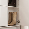 SoBuy FSR220-W Meuble Chaussures Fin 24 cm Design Nordique pour Entrée | Armoire à rabat, grande capacité 12 paires + 3 rangements latéraux, parfait pour entrée, couloir et petits espaces