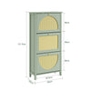 SoBuy FSR222-GR Armoire à Chaussures 3 Abattants en Rotin – 12 à 18 Paires, Style Scandinave – 62×25×121 cm, Vert