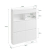SoBuy FSR224-E-W Meuble à Chaussures Étroit avec LED et 2 Tiroirs – Abattants, 12 Paires – 98×19×120 cm, Blanc