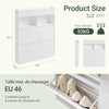 SoBuy FSR224-E-W Meuble à Chaussures Étroit avec LED et 2 Tiroirs – Abattants, 12 Paires – 98×19×120 cm, Blanc