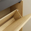 SoBuy FSR226-E-N Meuble à Chaussures 3 Abattants Chêne Clair – Armoire à Chaussures Étroite avec Séchage et Désodorisation, Meuble d'Entrée en Bois pour Couloir – 78×19×115,4 cm, Charge 25 kg
