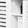 SoBuy FSR23-II-W Banc pentru Pantofi cu Pernă Căptușită, 2 Uși și 4 Compartimente Deschise pentru Intrare – 71x35x43 cm, Alb