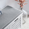 SoBuy FSR23-II-W Banc pentru Pantofi cu Pernă Căptușită, 2 Uși și 4 Compartimente Deschise pentru Intrare – 71x35x43 cm, Alb