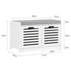 SoBuy FSR23-K-W Banc pentru Pantofi cu Pernă Căptușită și 2 Compartimente de Depozitare pentru Hol – 71x34x43 cm, Alb