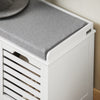 SoBuy FSR23-K-W Banc pentru Pantofi cu Pernă Căptușită și 2 Compartimente de Depozitare pentru Hol – 71x34x43 cm, Alb