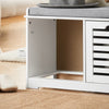 SoBuy FSR23-K-W Banc pentru Pantofi cu Pernă Căptușită și 2 Compartimente de Depozitare pentru Hol – 71x34x43 cm, Alb
