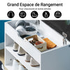 SoBuy FSR25-HG Banc de pantofi cu 2 etaje și pernă gri căptușită pentru intrare hol – 60x30x44 cm, Alb