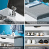 SoBuy FSR25-HG Banc de pantofi cu 2 etaje și pernă gri căptușită pentru intrare hol – 60x30x44 cm, Alb