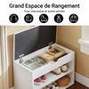SoBuy FSR25-W Banc pentru Pantofi cu 2 Nivele și Pernă Căptușită pentru Hol Intrare – 60x30x44 cm, Alb
