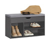 SoBuy FSR45-DG Banc de Rangement à Chaussures Bottes avec Coussin Rembourré Meuble d'Entrée Confortable Etagère à Chaussures