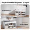SoBuy FSR45-HG Banchetă pentru Pantofi cu Pernă Căptușită și Spațiu de Depozitare pentru Cizme, Mobilier de Hol – 80x30x46 cm, Gri