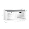 SoBuy FSR62-II-W Banc pentru Pantofi cu Pernă Căptușită și Spațiu de Depozitare pentru Hol/Intrare – 97x30x47 cm, Alb
