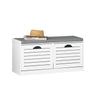 SoBuy FSR62-II-W Banc pentru Pantofi cu Pernă Căptușită și Spațiu de Depozitare pentru Hol/Intrare – 97x30x47 cm, Alb
