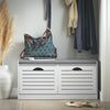 SoBuy FSR62-II-W Banc pentru Pantofi cu Pernă Căptușită și Spațiu de Depozitare pentru Hol/Intrare – 97x30x47 cm, Alb