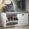 SoBuy FSR62-II-W Banc pentru Pantofi cu Pernă Căptușită și Spațiu de Depozitare pentru Hol/Intrare – 97x30x47 cm, Alb
