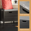 SoBuy FSR63-II-SCH Banc à Chaussures avec Coussin Rembourré et 2 Portes, Meuble d'Entrée – 91x30x50 cm, Noir