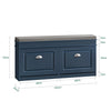 SoBuy FSR64-B Banc pentru Pantofi cu 2 Compartimente Rabatabile, Pernă Căptușită, Sertar și Cârlig pentru Hol – 104x24x51 cm, Albastru