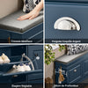 SoBuy FSR64-B Banc pentru Pantofi cu 2 Compartimente Rabatabile, Pernă Căptușită, Sertar și Cârlig pentru Hol – 104x24x51 cm, Albastru