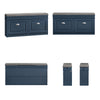SoBuy FSR64-B Banc pentru Pantofi cu 2 Compartimente Rabatabile, Pernă Căptușită, Sertar și Cârlig pentru Hol – 104x24x51 cm, Albastru