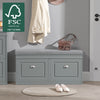SoBuy FSR64-HG Banc pentru Pantofi 104cm – 2 Uși cu Rabat, Pernă Detașabilă, 150kg, Certificat FSC®, Subțire 24cm – Gri
