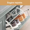 SoBuy FSR64-HG Banc pentru Pantofi 104cm – 2 Uși cu Rabat, Pernă Detașabilă, 150kg, Certificat FSC®, Subțire 24cm – Gri