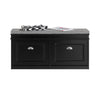 SoBuy FSR64-SCH Banc pentru pantofi cu 2 compartimente rabatabile și pernă căptușită, Cutie de depozitare pentru intrare – 104x24x51 cm, Negru