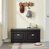 SoBuy FSR64-SCH Banc pentru pantofi cu 2 compartimente rabatabile și pernă căptușită, Cutie de depozitare pentru intrare – 104x24x51 cm, Negru