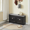 SoBuy FSR64-SCH Banc pentru pantofi cu 2 compartimente rabatabile și pernă căptușită, Cutie de depozitare pentru intrare – 104x24x51 cm, Negru