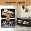 SoBuy FSR64-SCH Banc pentru pantofi cu 2 compartimente rabatabile și pernă căptușită, Cutie de depozitare pentru intrare – 104x24x51 cm, Negru