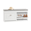 SoBuy FSR64-W Banc pentru Pantofi 104 cm – 8 Perechi, Pernă Lavabilă, Subțire 24 cm, FSC®, Alb