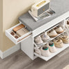SoBuy FSR64-WG Scandier care economisește subțire de la containerul de bancă de intrare cu pernă, cizme de piept reglabile pentru cameră, coridor, 104x24x51cm, efect de lemn în vârstă albă