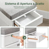 SoBuy FSR64-WG Scandier care economisește subțire de la containerul de bancă de intrare cu pernă, cizme de piept reglabile pentru cameră, coridor, 104x24x51cm, efect de lemn în vârstă albă
