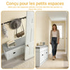 Prévente SoBuy FSR64-WG + FSR94-WG Lot Banc à Chaussures + Meuble Slim 20 Paires – Entrée Complète 24 cm – Effet Bois Blanc