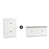 SoBuy Set FSR64-W + FSR78-W – Set Dulapuri de Pantofi Albe, Bancă cu Pernă + Dulap cu 2 Uși Batante, Organizare Îngustă pentru Intrare, Set 2 Piese