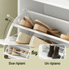 SoBuy Pantofi de economisire subțire, suport de economisire a spațiului reglabil, L104*P24*A52 cm, alb, FSR64-W