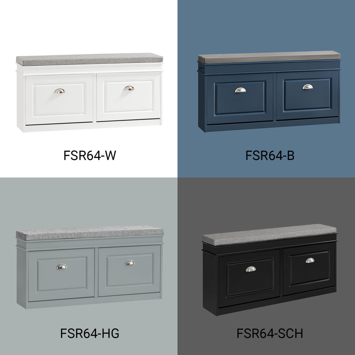 SoBuy FSR64-W Banc pentru Pantofi 104 cm – 8 Perechi, Pernă Lavabilă, Subțire 24 cm, FSC®, Alb