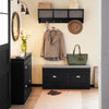SoBuy FSR64-SCH Banc pentru pantofi cu 2 compartimente rabatabile și pernă căptușită, Cutie de depozitare pentru intrare – 104x24x51 cm, Negru
