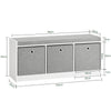 SoBuy FSR65-DG Banc pentru Pantofi cu Pernă Căptușită și Spațiu de Depozitare pentru Intrare Hol – 102x32x45 cm, Gri Închis