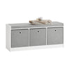 SoBuy FSR65-DG Banc pentru Pantofi cu Pernă Căptușită și Spațiu de Depozitare pentru Intrare Hol – 102x32x45 cm, Gri Închis