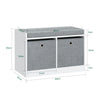 SoBuy FSR65-K-DG Banc pentru Pantofi cu Pernă Căptușită și 2 Coșuri de Depozitare pentru Intrare – 68x32x45 cm, Gri Închis