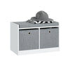 SoBuy FSR65-K-DG Banc pentru Pantofi cu Pernă Căptușită și 2 Coșuri de Depozitare pentru Intrare – 68x32x45 cm, Gri Închis