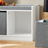 SoBuy FSR65-K-DG Banc pentru Pantofi cu Pernă Căptușită și 2 Coșuri de Depozitare pentru Intrare – 68x32x45 cm, Gri Închis