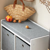SoBuy FSR65-K-DG Banc pentru Pantofi cu Pernă Căptușită și 2 Coșuri de Depozitare pentru Intrare – 68x32x45 cm, Gri Închis