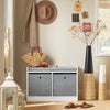 SoBuy FSR65-K-DG Banc pentru Pantofi cu Pernă Căptușită și 2 Coșuri de Depozitare pentru Intrare – 68x32x45 cm, Gri Închis